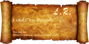 Lukács Rezső névjegykártya
